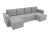 Принстон П-образный Серый Рогожка, угловой диван