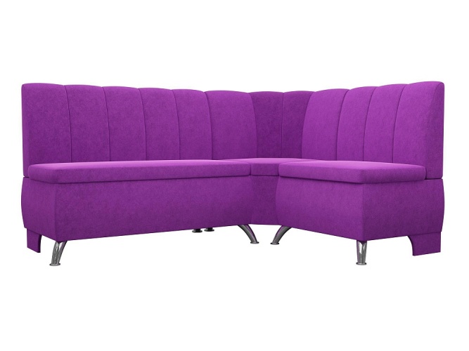 Кантри угловой Фиолетовый Вельвет Правый, кухонный диван