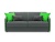 Dashi Mini Серо-Зеленый Велюр, диван выкатной