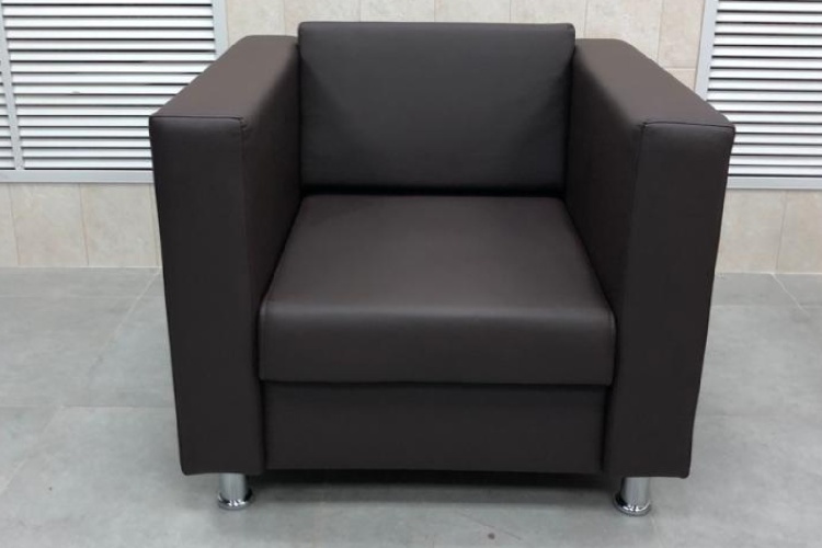 Атикс (Бит) Коричневый Экокожа Дизайн 2, кресло для отдыха