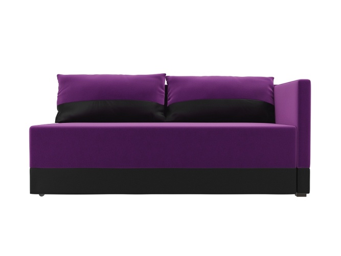 Никас Фиолетовый Вельвет Экокожа, диван софа
