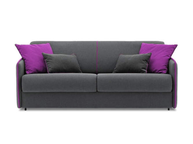 Dashi Mini Серо-Фиолетовый Велюр, диван выкатной