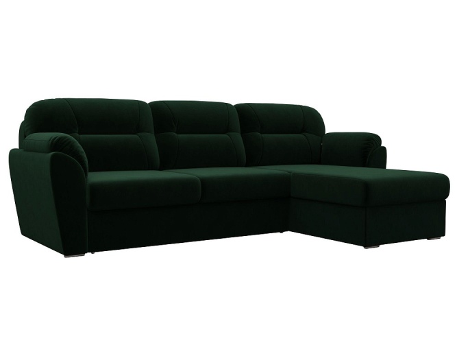Бостон Luxe Зеленый Вельвет Правый, угловой диван