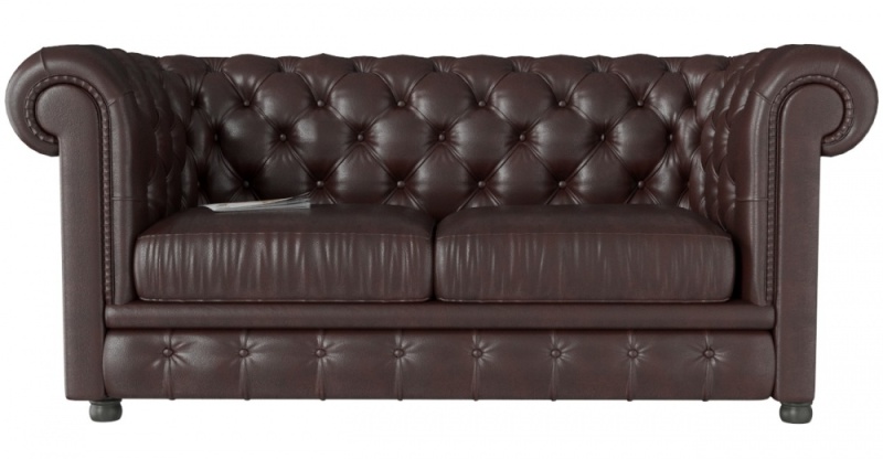 Честерфилд (Честер) 2-х местный натуральная кожа, Кожаный диван