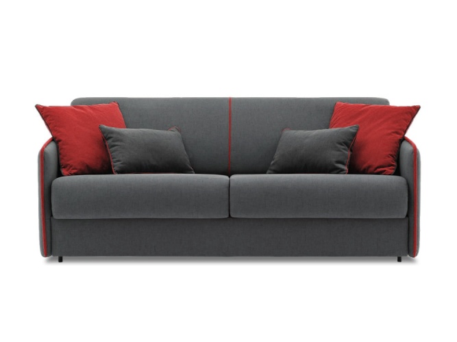 Dashi Mini Серо-Красный Велюр, диван выкатной