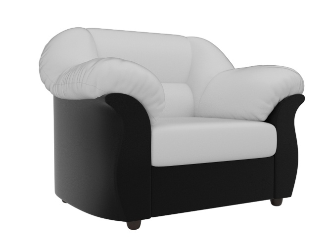 Карнелла Бело-Черный Экокожа, кресло для отдыха