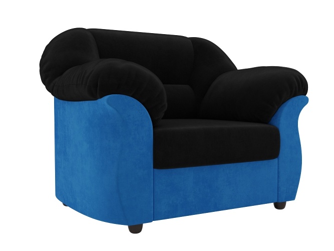 Карнелла Черно-Синий Велюр, кресло для отдыха
