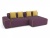 Поруто Portu Фиолетово-Горчичный Рогожка Правый, угловой диван